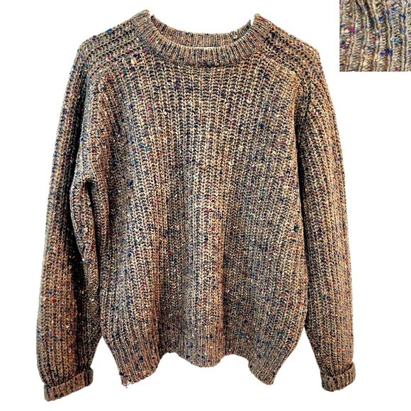 Vintage 80s Early Gap Sweater Wool Mens S/M Women M/L Vtg Confetti Print Unisex - Picture 1 of 12